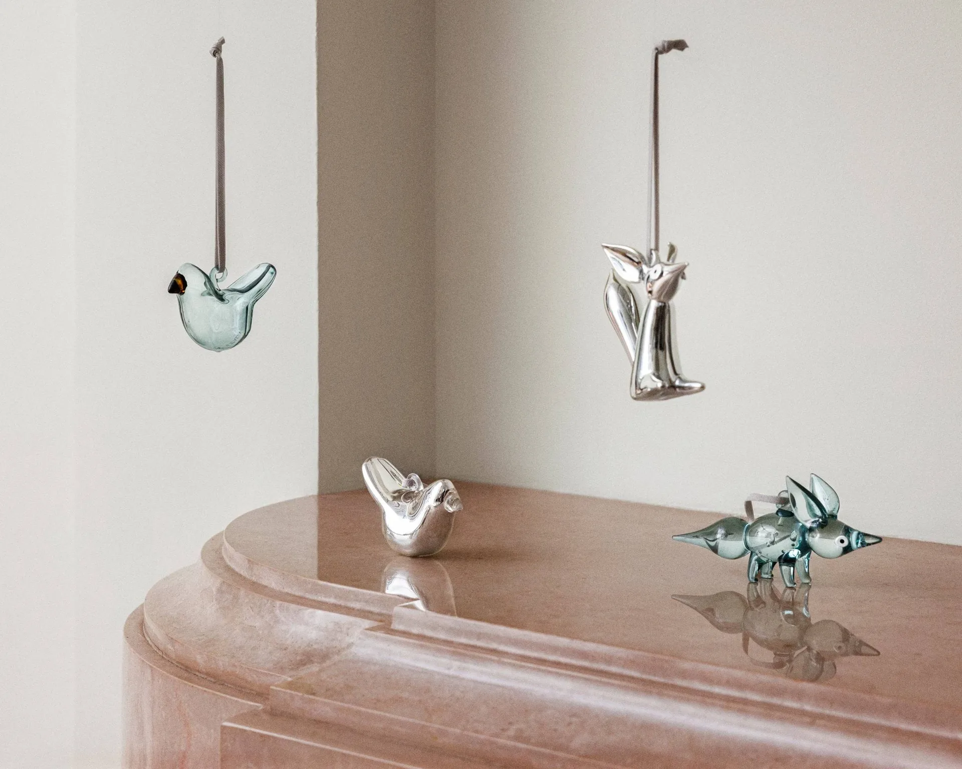 Iittala glazen vogel, Spiegel, mini, 3-pack Iittala