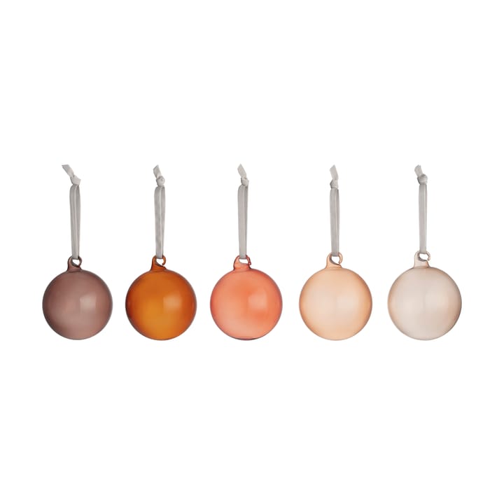 Iittala kerstbal glas 80 mm 5-pack - Bruin - Iittala