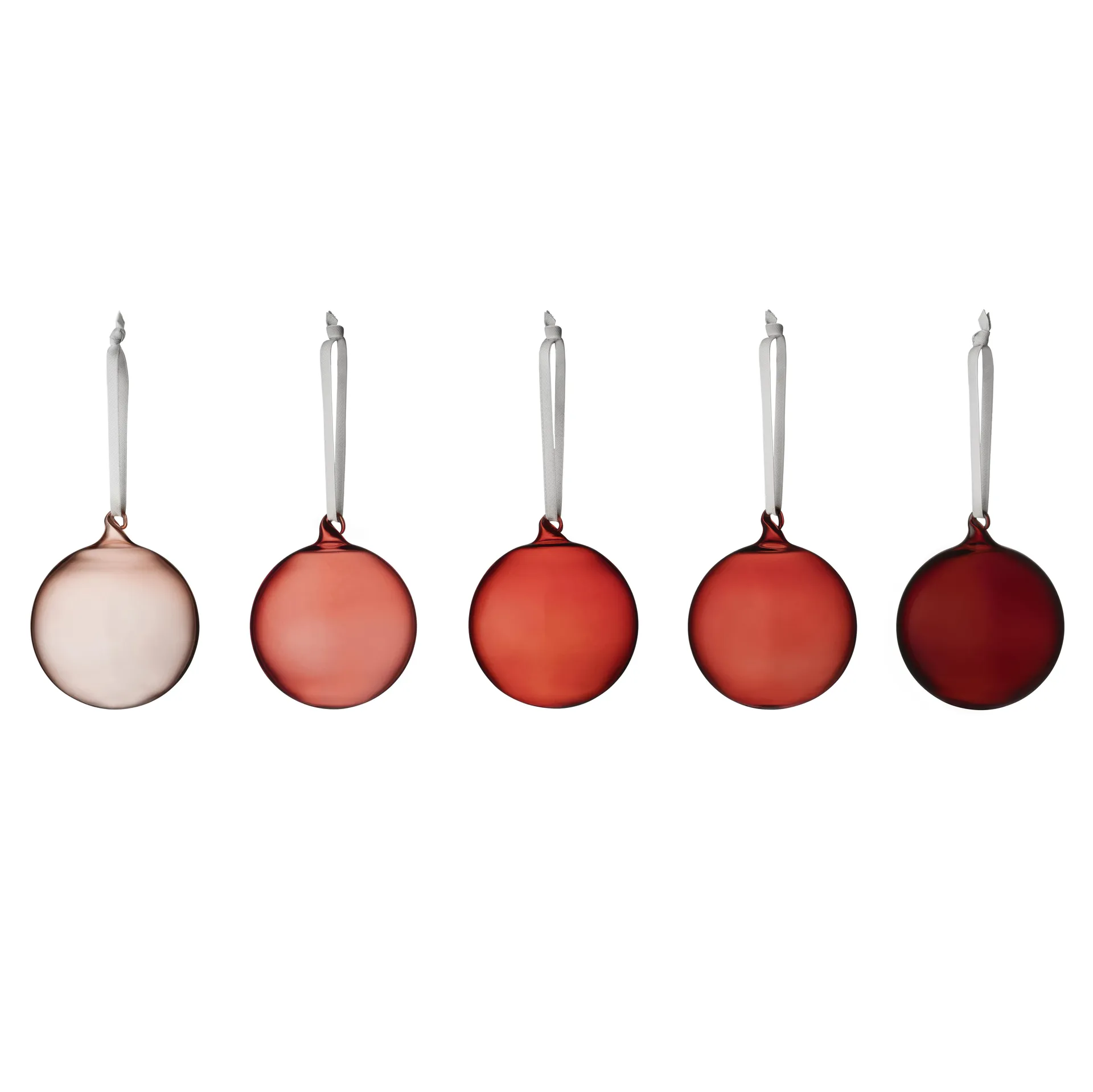 Iittala kerstbal glas 80 mm 5-pack, Rood Iittala