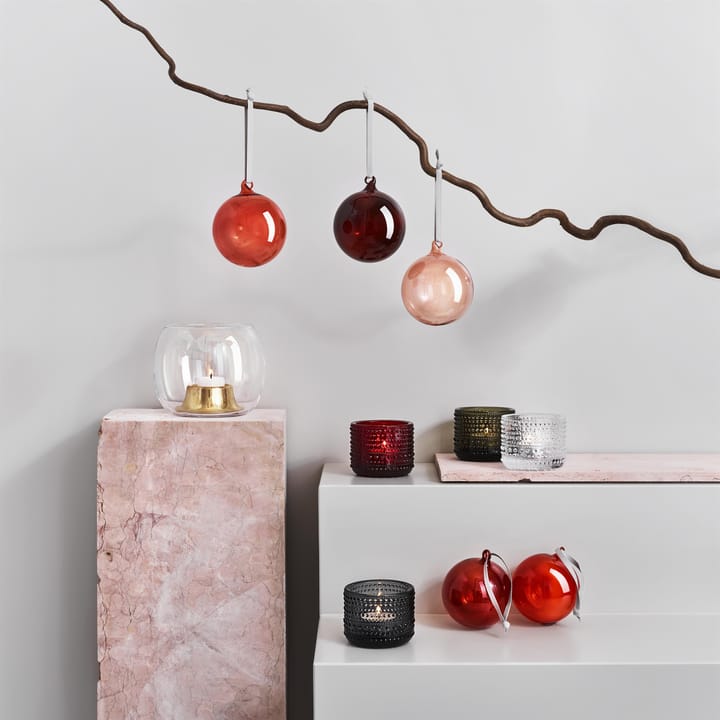 Iittala kerstbal glas 80 mm 5-pack, Rood Iittala