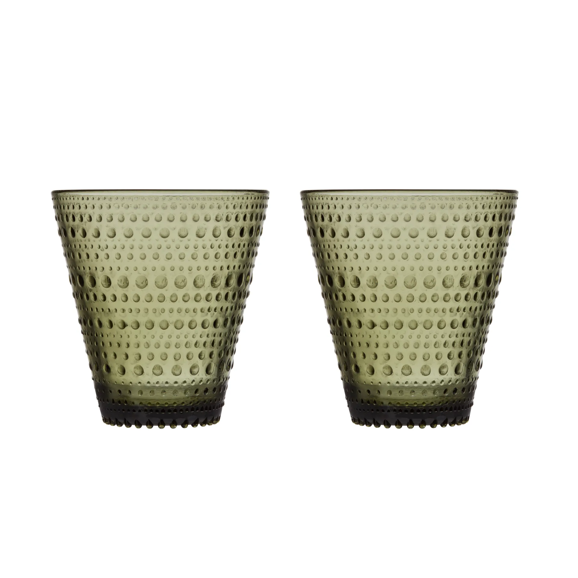 Kastehelmi glas 30 cl, 2-pack, moss green (mosgroen) Iittala