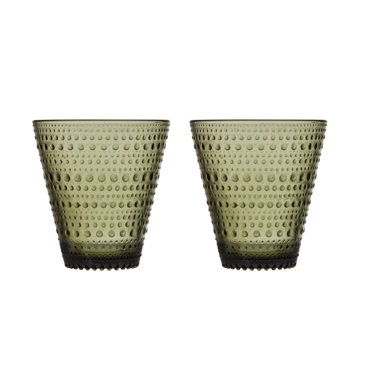 Kastehelmi glas 30 cl, 2-pack - moss green (mosgroen) - Iittala