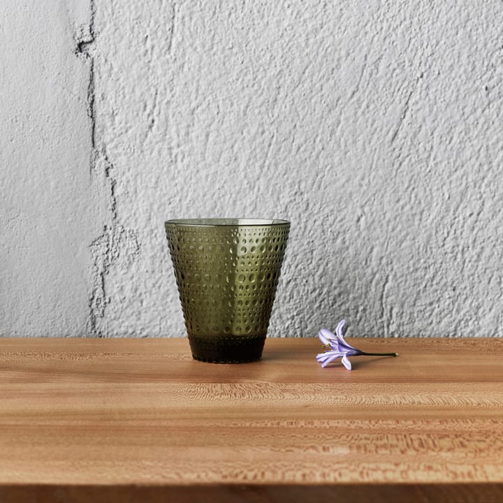 Kastehelmi glas 30 cl, 2-pack, moss green (mosgroen) Iittala