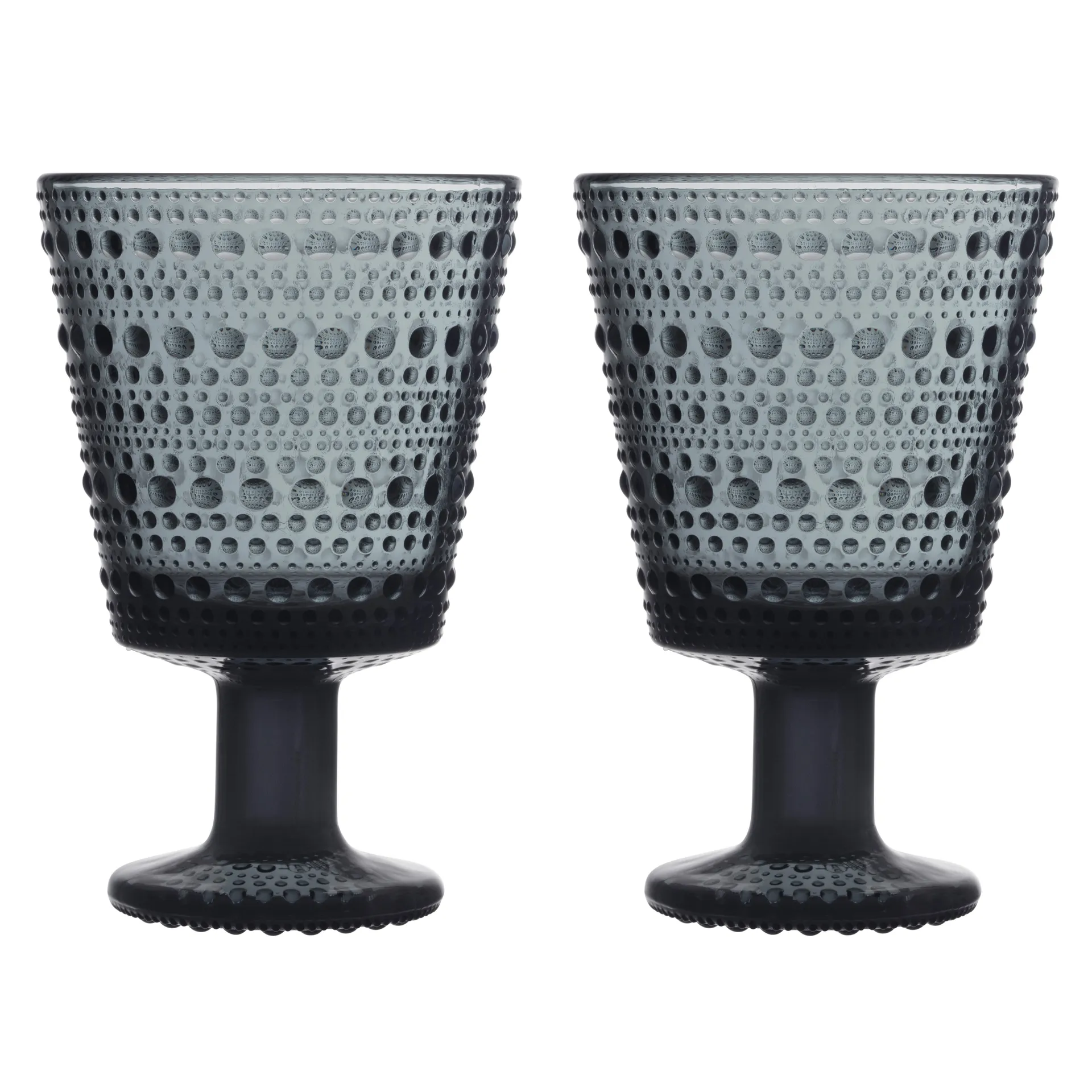 Kastehelmi glas op voet 26cl 2-pack, Donkergrijs Iittala