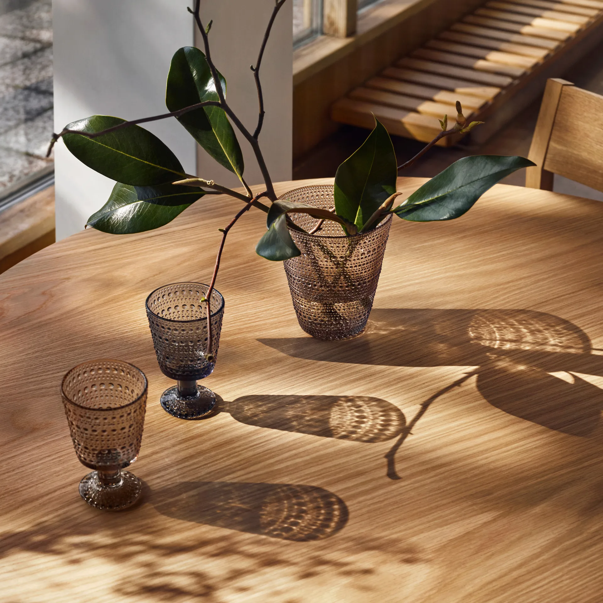 Kastehelmi glas op voet 26cl 2-pack, Donkergrijs Iittala