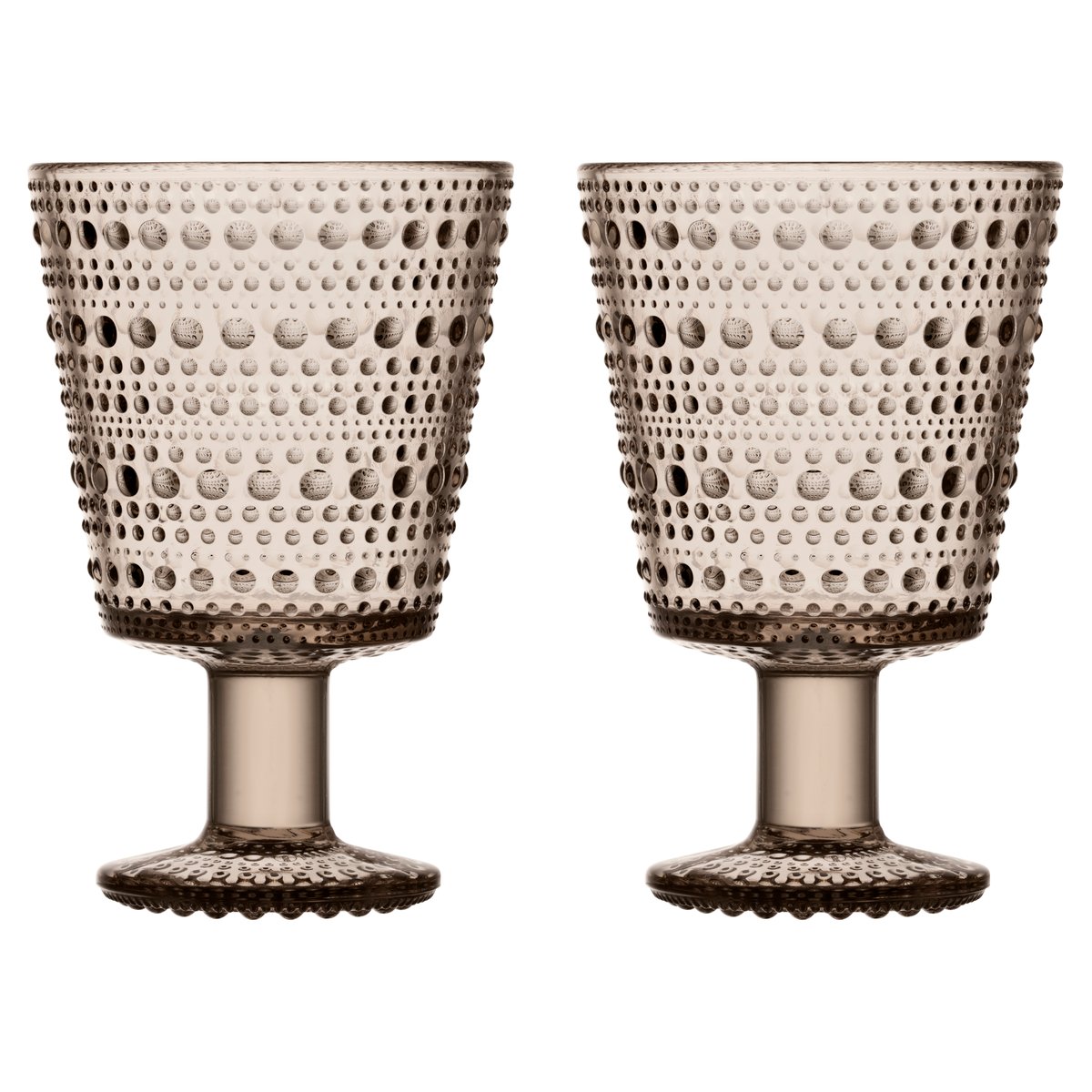 Iittala Kastehelmi glas op voet 26cl 2-pack Linnen | Scandinavisch Interieur | Drinkglazen | Beige