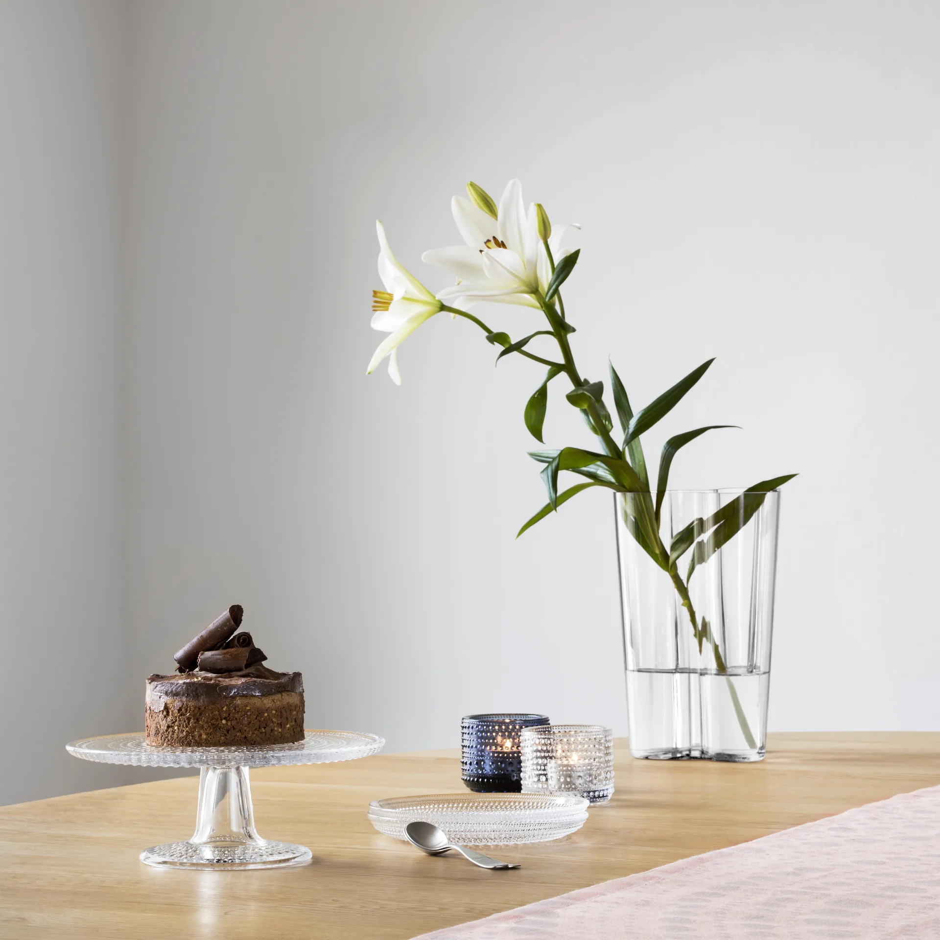 Kastehelmi taartstandaard klein, helder Iittala
