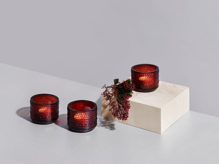 Kastehelmi waxinelichthouder, Cranberry Iittala