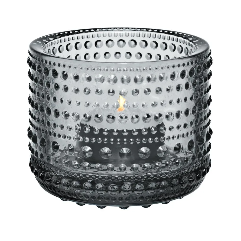 Kastehelmi waxinelichthouder, grey (grijs) Iittala