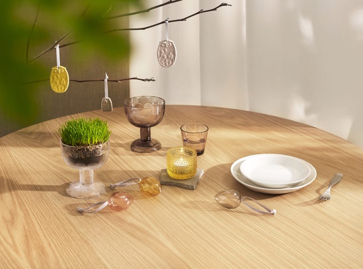 Kastehelmi waxinelichthouder, Lemon yellow (citroengeel) Iittala