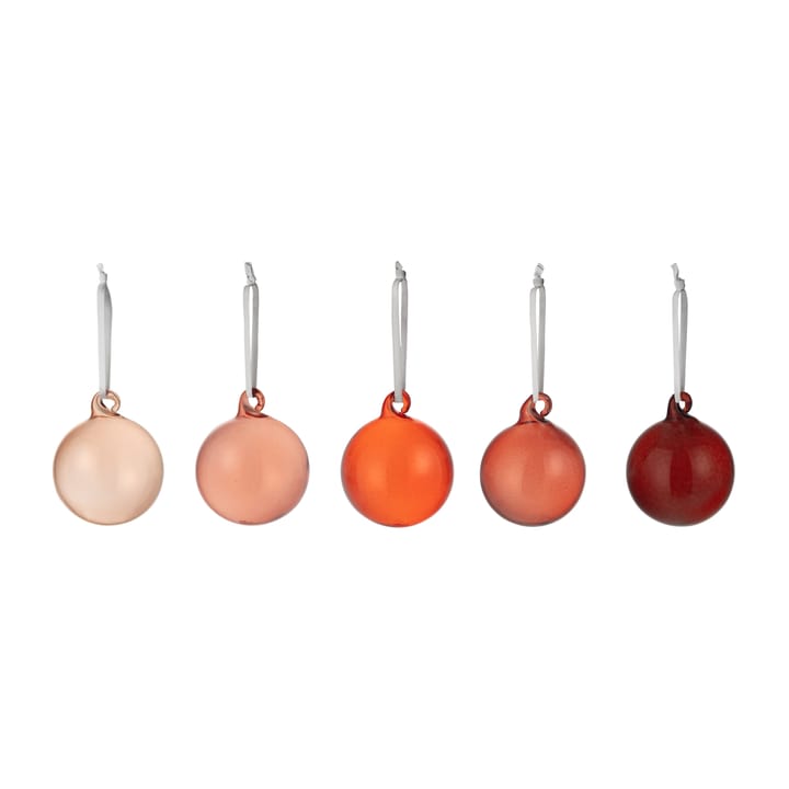 littala kerstbal glas 40 mm 5-delig, Rood Iittala