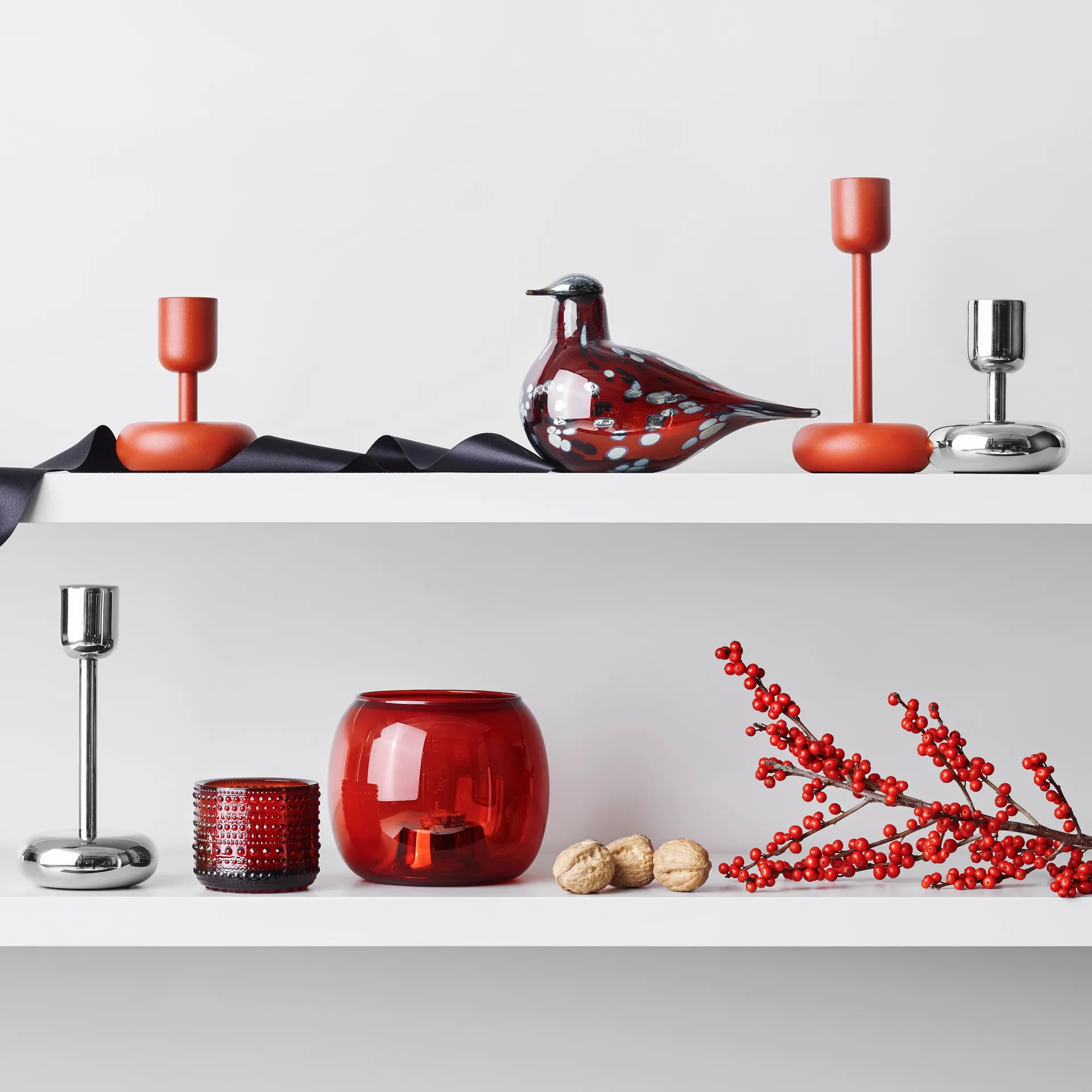 Nappula kandelaar staal, klein - 10,7 cm. Iittala