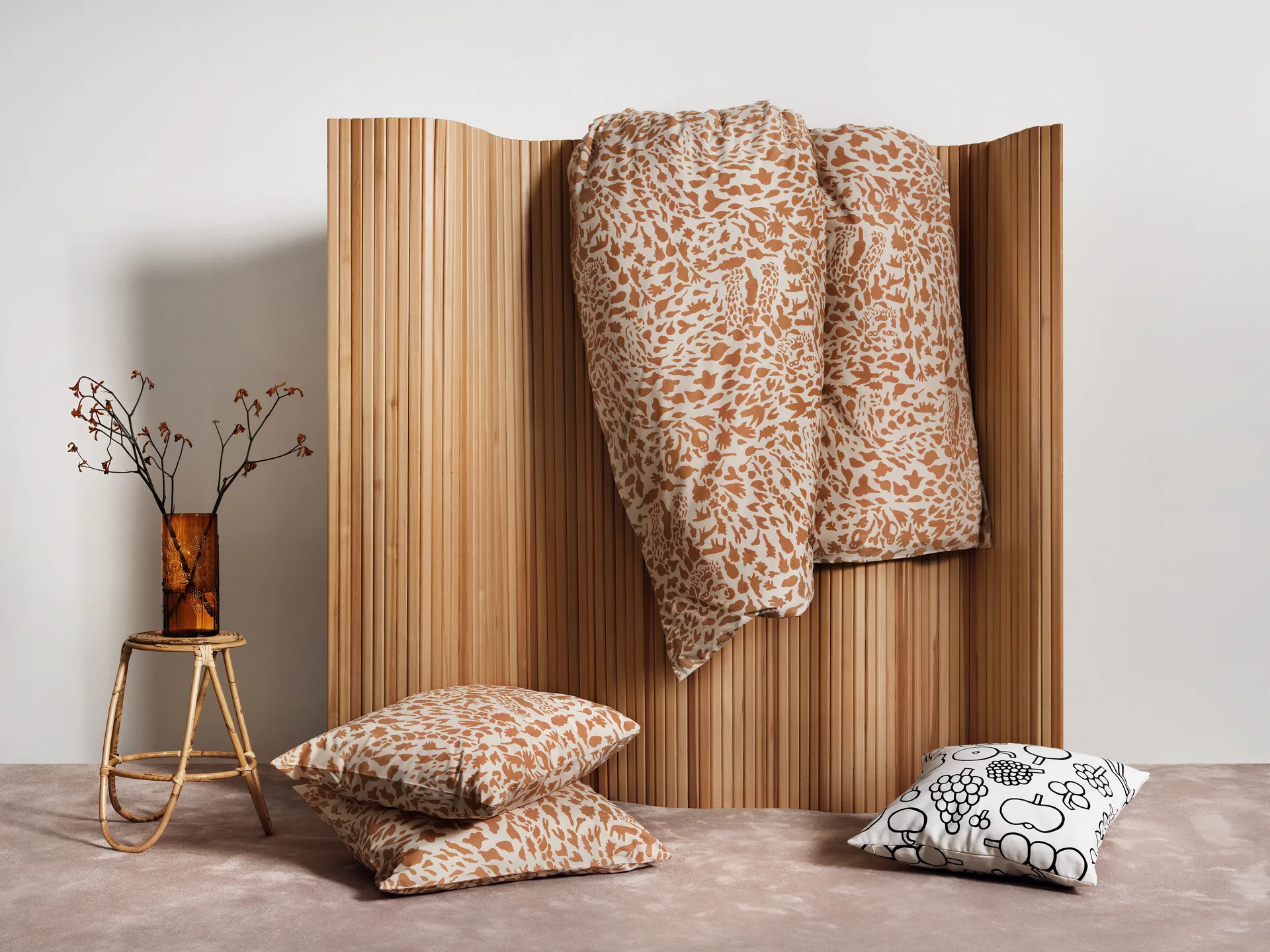 Oiva Toikka Cheetah beddengoedset 150x210 cm, Bruin Iittala