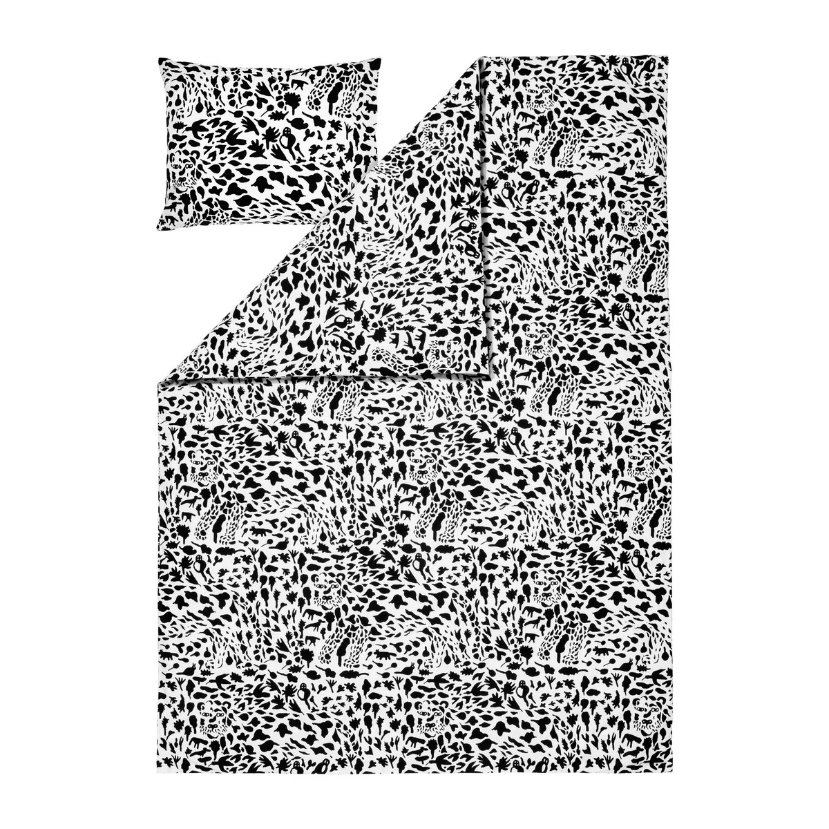Iittala Oiva Toikka Cheetah beddengoedset 150x210 cm Zwart-wit
