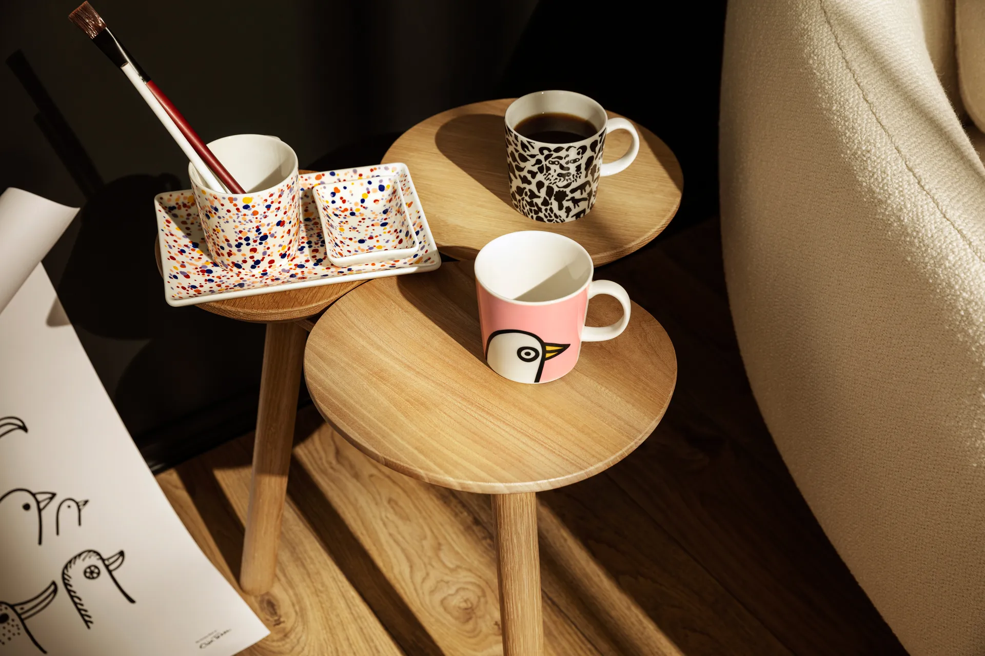 Oiva Toikka Cheetah mok 30 cl, Zwart-wit Iittala