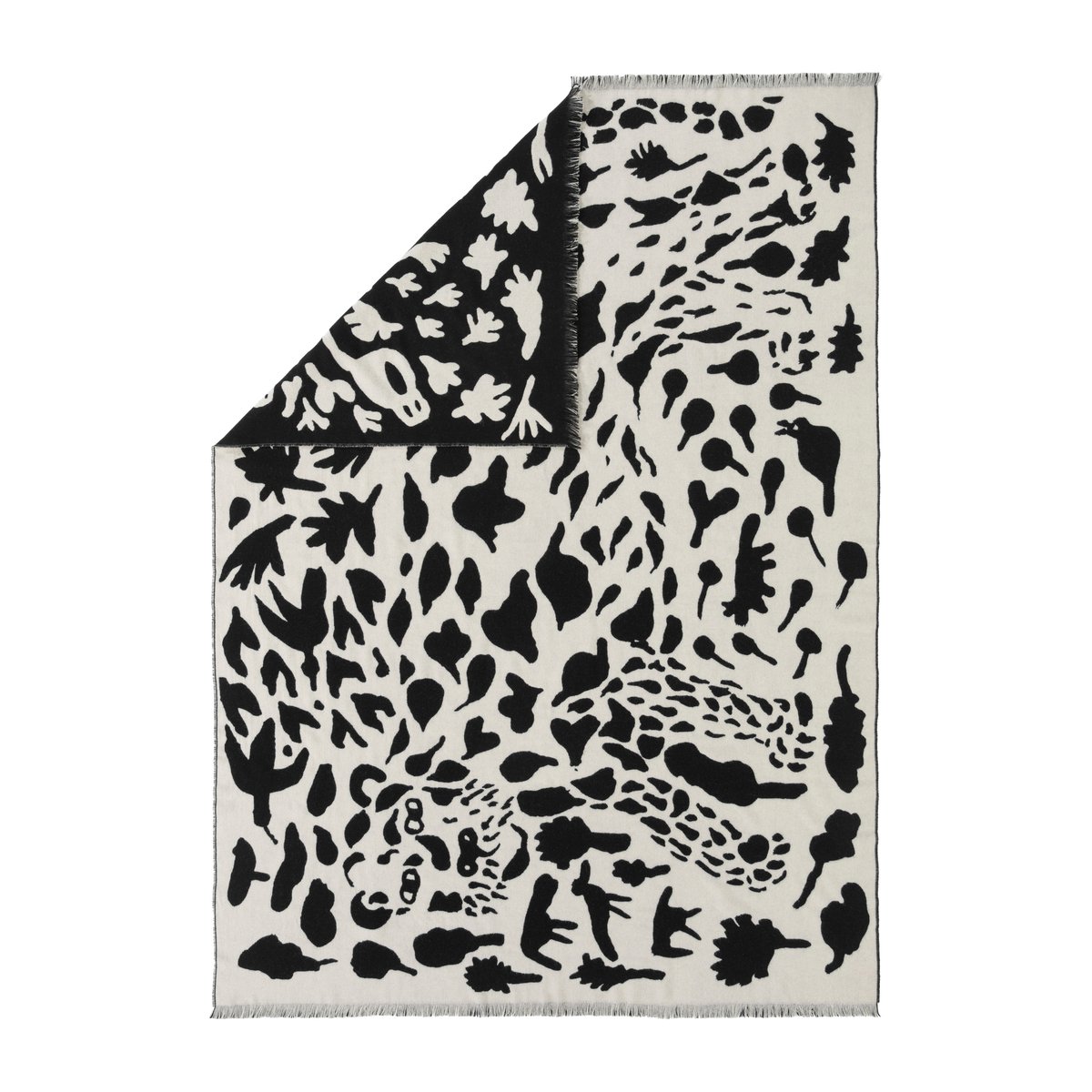 Iittala Oiva Toikka Cheetah wollen plaid 130x180 cm Zwart-wit