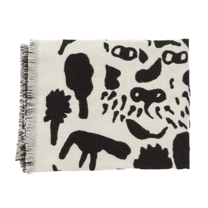 Oiva Toikka Cheetah wollen plaid 130x180 cm, Zwart-wit Iittala