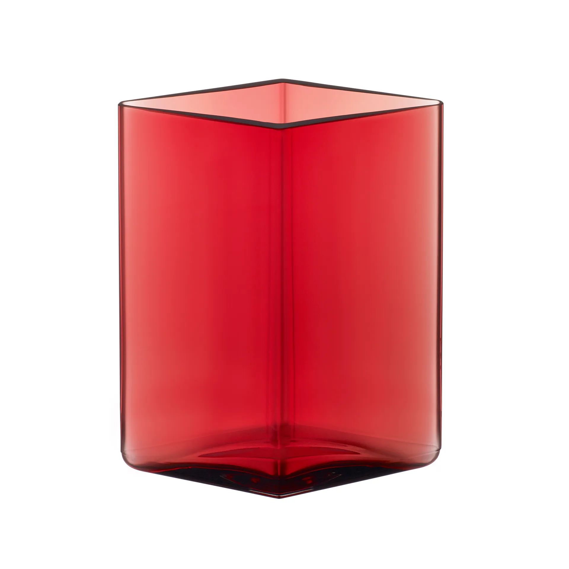 Ruutu vaas 11,5 x 14 cm, cranberryrood Iittala