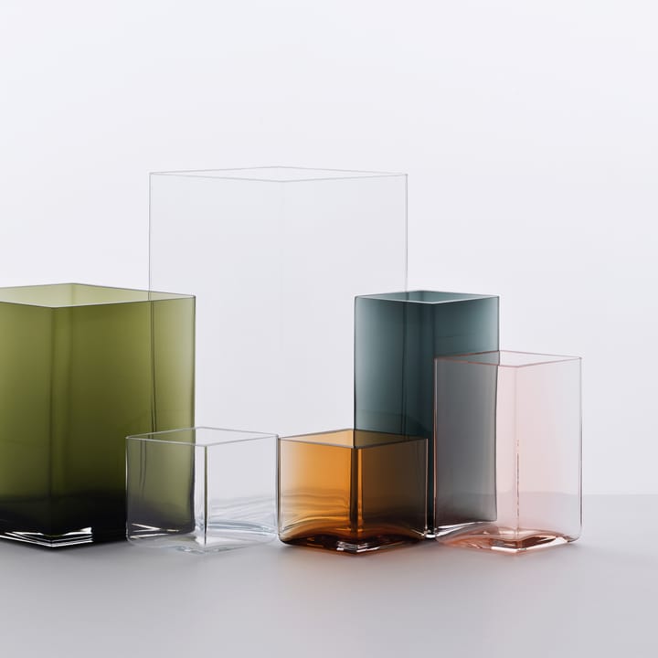 Ruutu vaas 20,5 x 18 cm, mosgroen Iittala