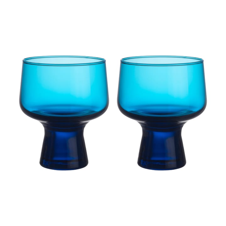 Solare glas op voet 29 cl 2-pack - Elektrisch blauw - Iittala