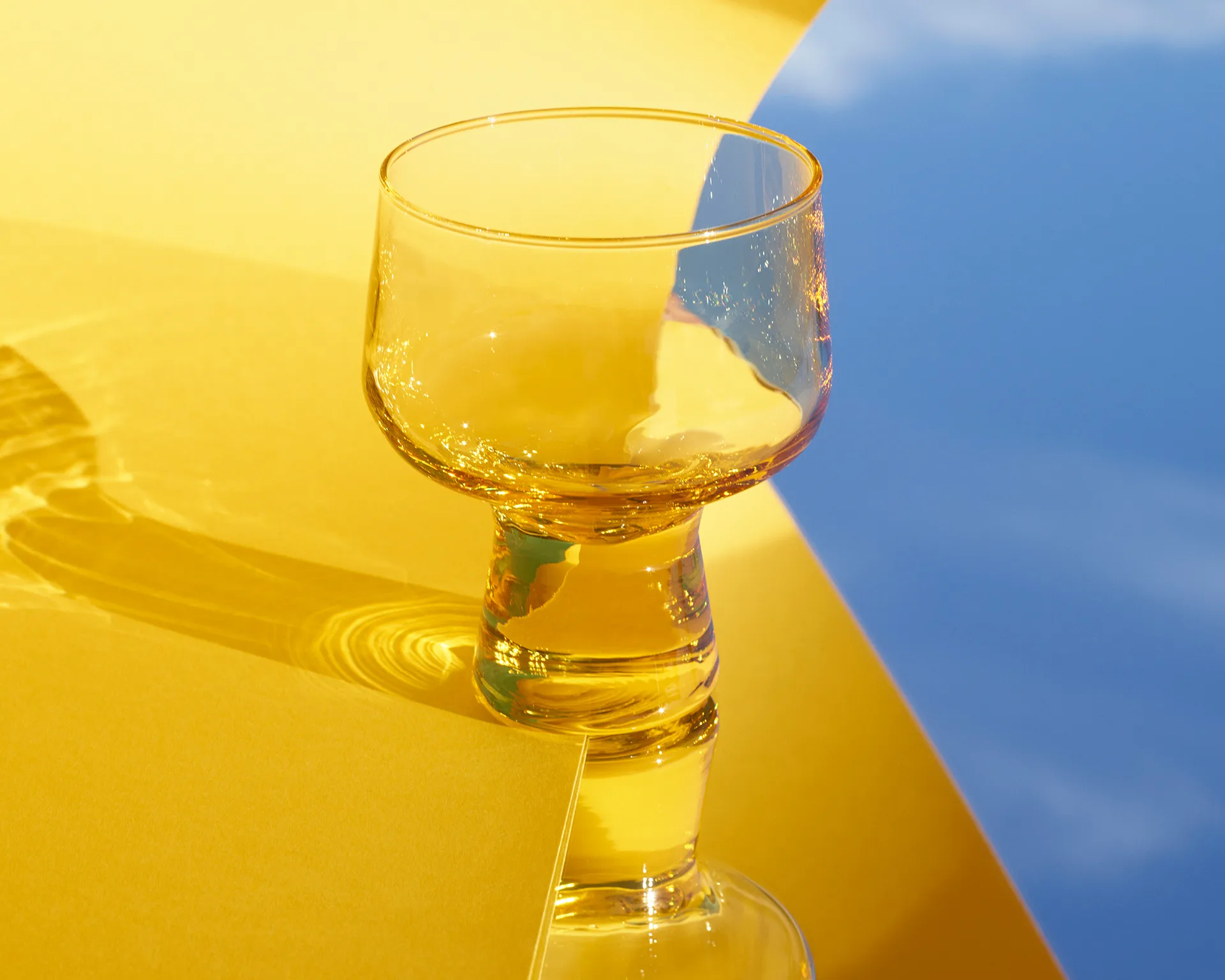 Solare glas op voet 29 cl 2-pack, Goudgeel Iittala