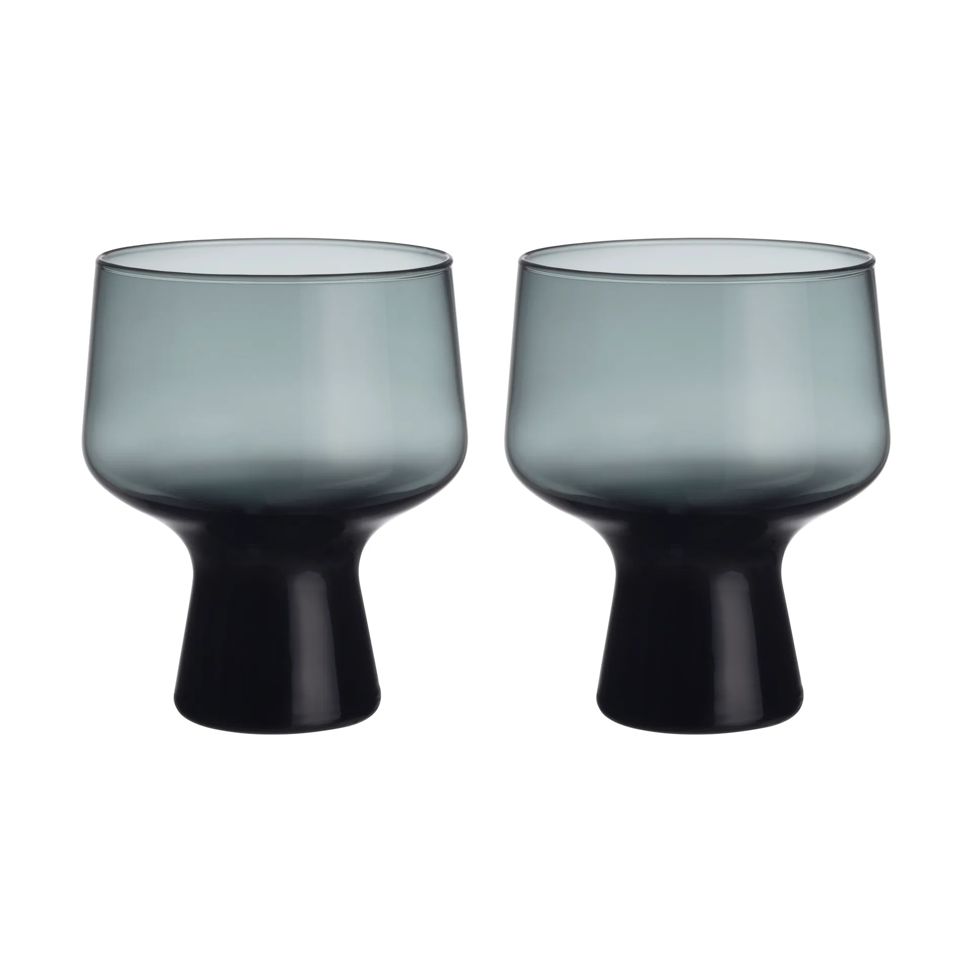 Solare glas op voet 29 cl 2-pack, Staalgrijs Iittala