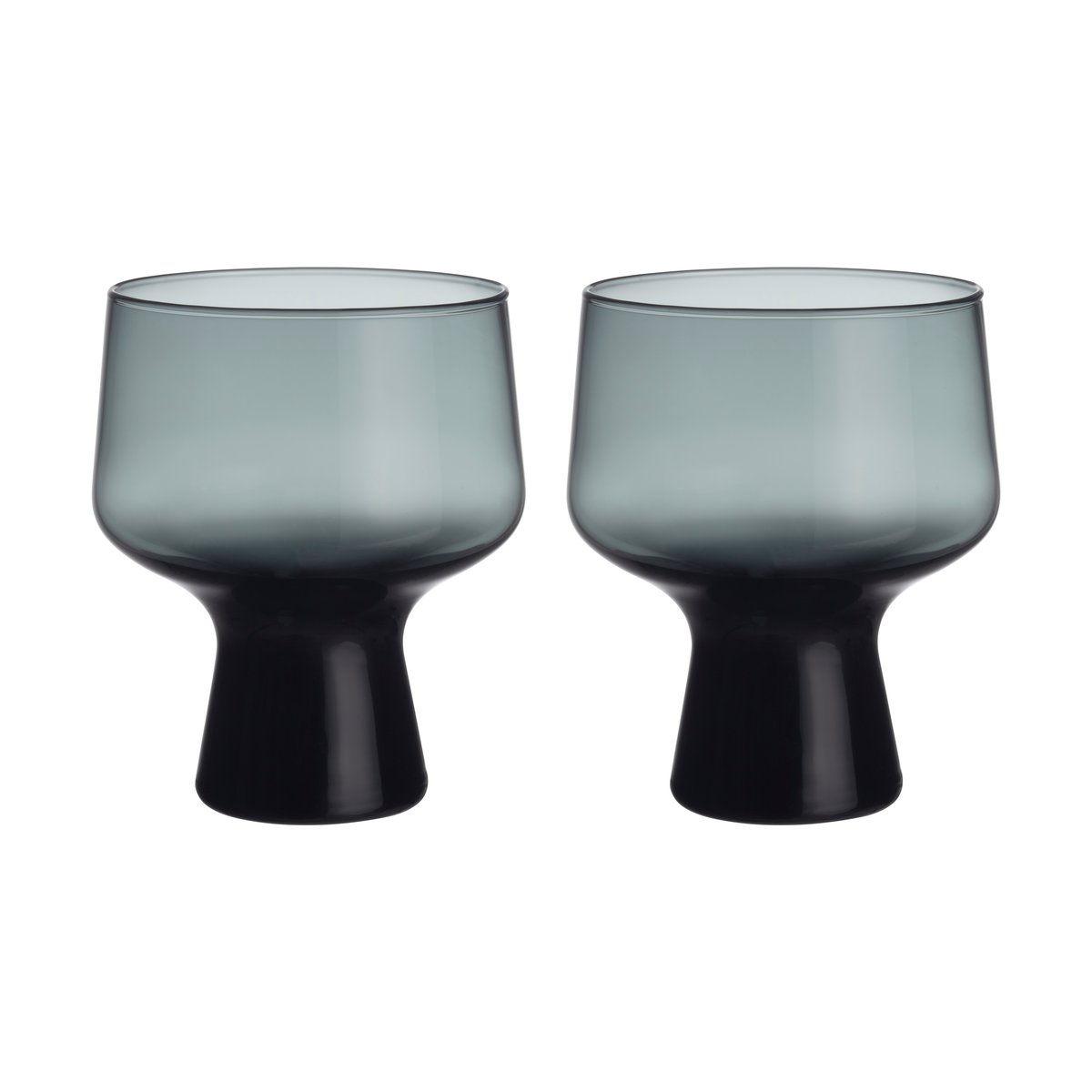Iittala Solare glas op voet 29 cl 2-pack Staalgrijs