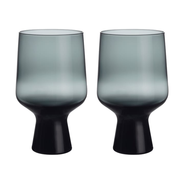 Solare glas op voet 40 cl 2-pack - Staalgrijs - Iittala