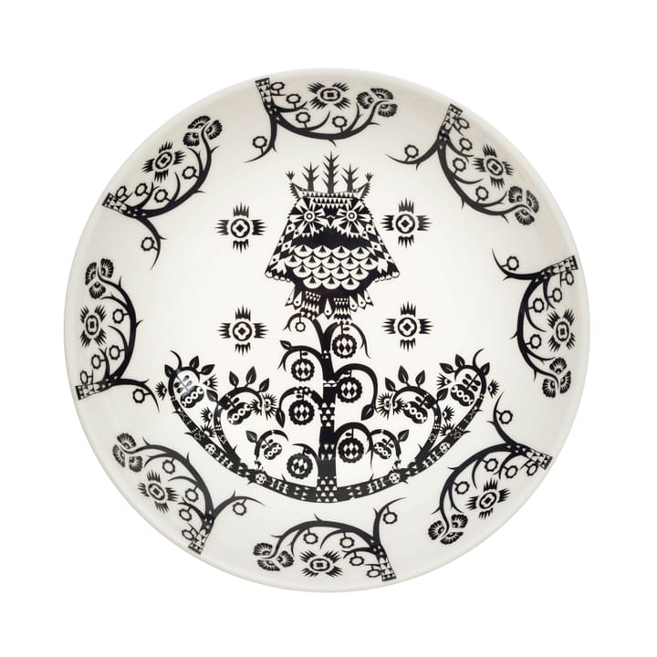 Taika diep bord 20 cm. - zwart patroon - Iittala