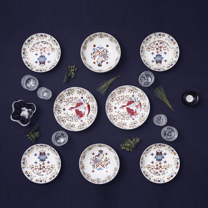 Taika diep bord 22 cm., wit patroon Iittala