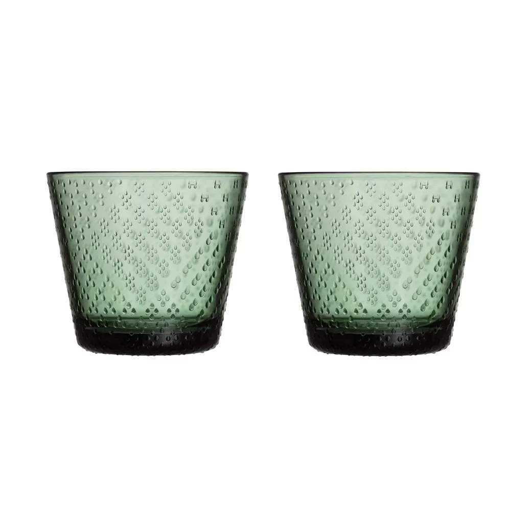Tundra drinkglas 29 cl 2-pack, Dennengroen Iittala
