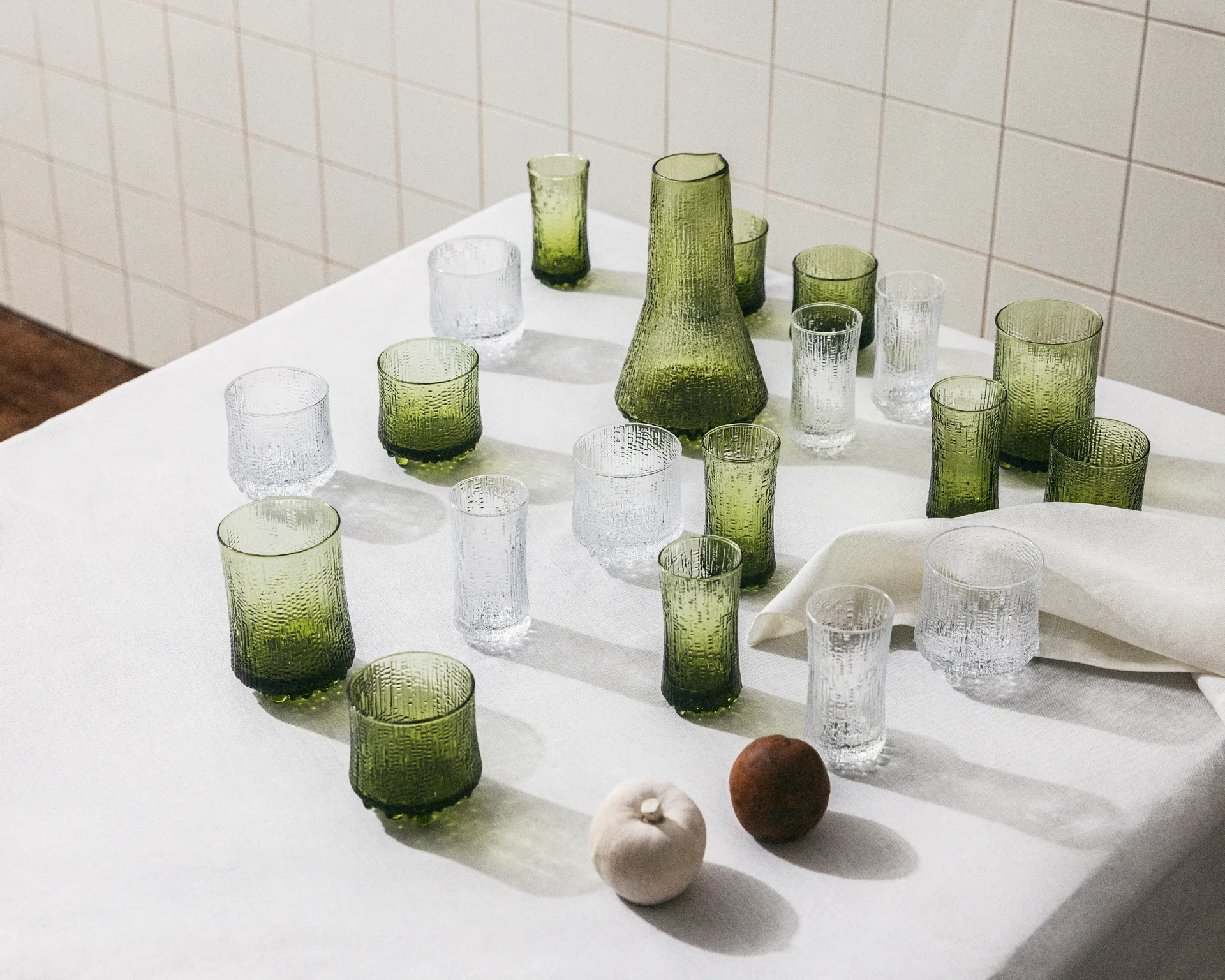 Ultima Thule On the rocks glas Finse zand 2-pack, Groen Iittala