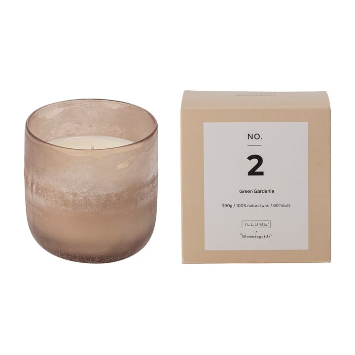 NO. 2 Green Gardenia geurkaars - 390 g + Giftbox - Illume x Bloomingville