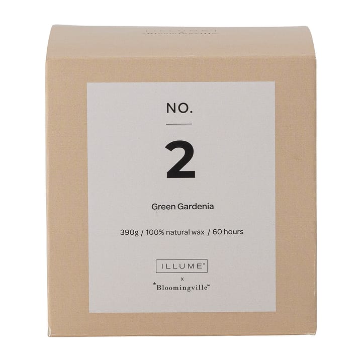 NO. 2 Green Gardenia geurkaars, 390 g + Giftbox Illume x Bloomingville