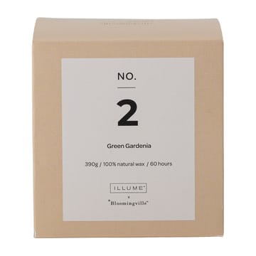 NO. 2 Green Gardenia geurkaars - 390 g + Giftbox - Illume x Bloomingville