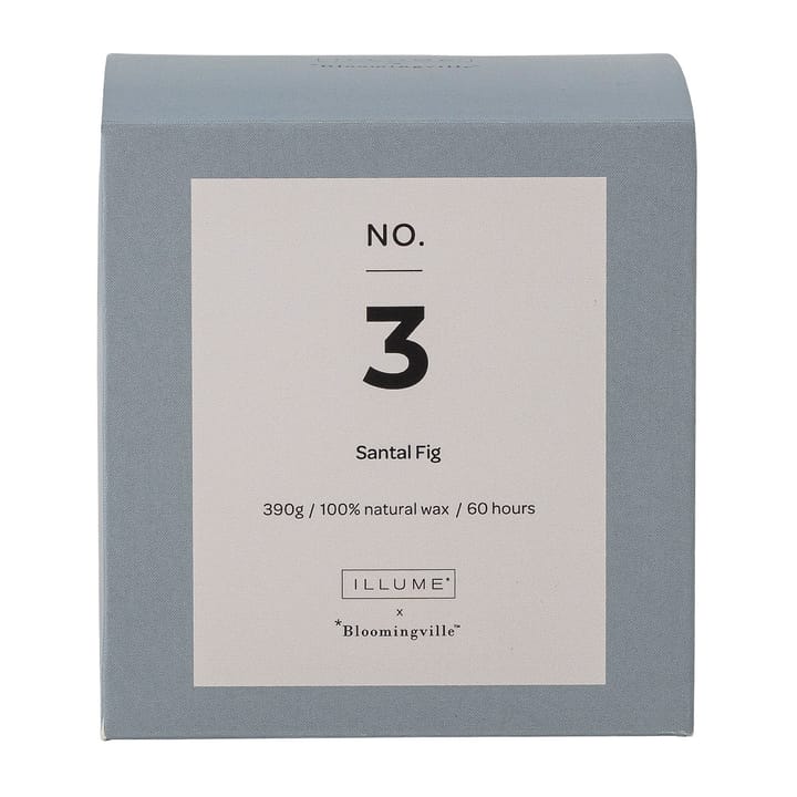 NO. 3 Santal Fig geurkaars, 390 g + Giftbox Illume x Bloomingville