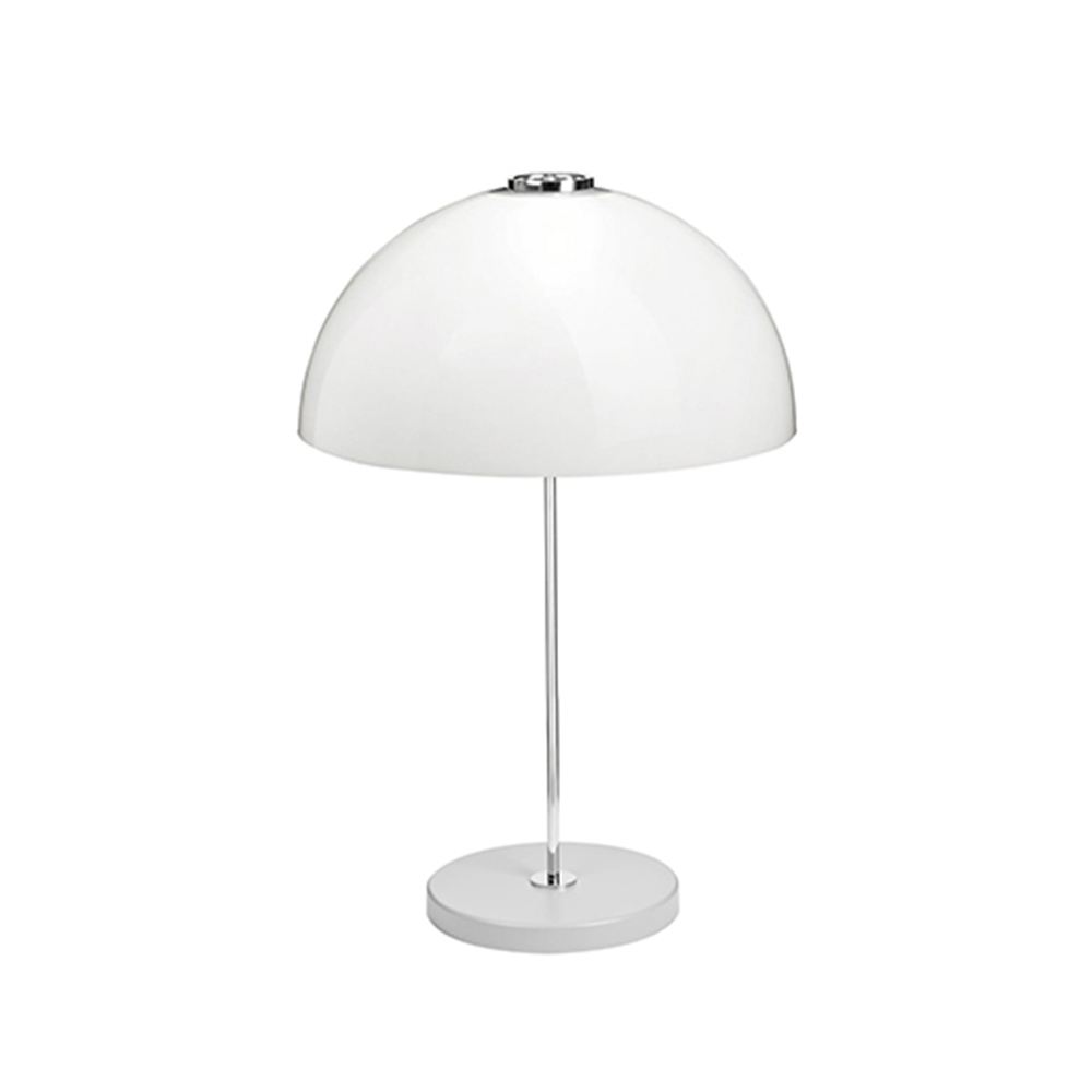 Innolux Kupoli tafellamp grijs-metalen details-witte lampenkap