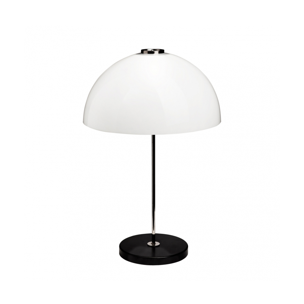 Innolux Kupoli tafellamp Zwart-metalen details-witte lampenkap