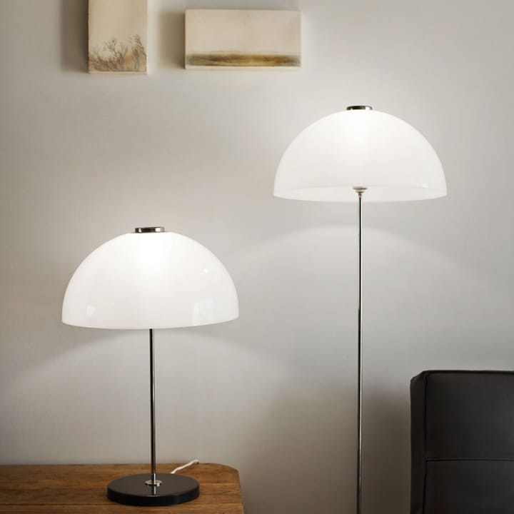 Kupoli vloerlamp, Wit-messingdetails-witte lampenkap Innolux