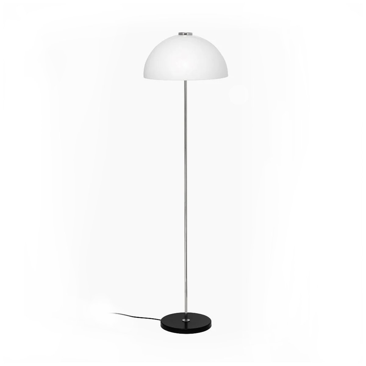 Innolux Kupoli vloerlamp Zwart-metalen details-witte lampenkap