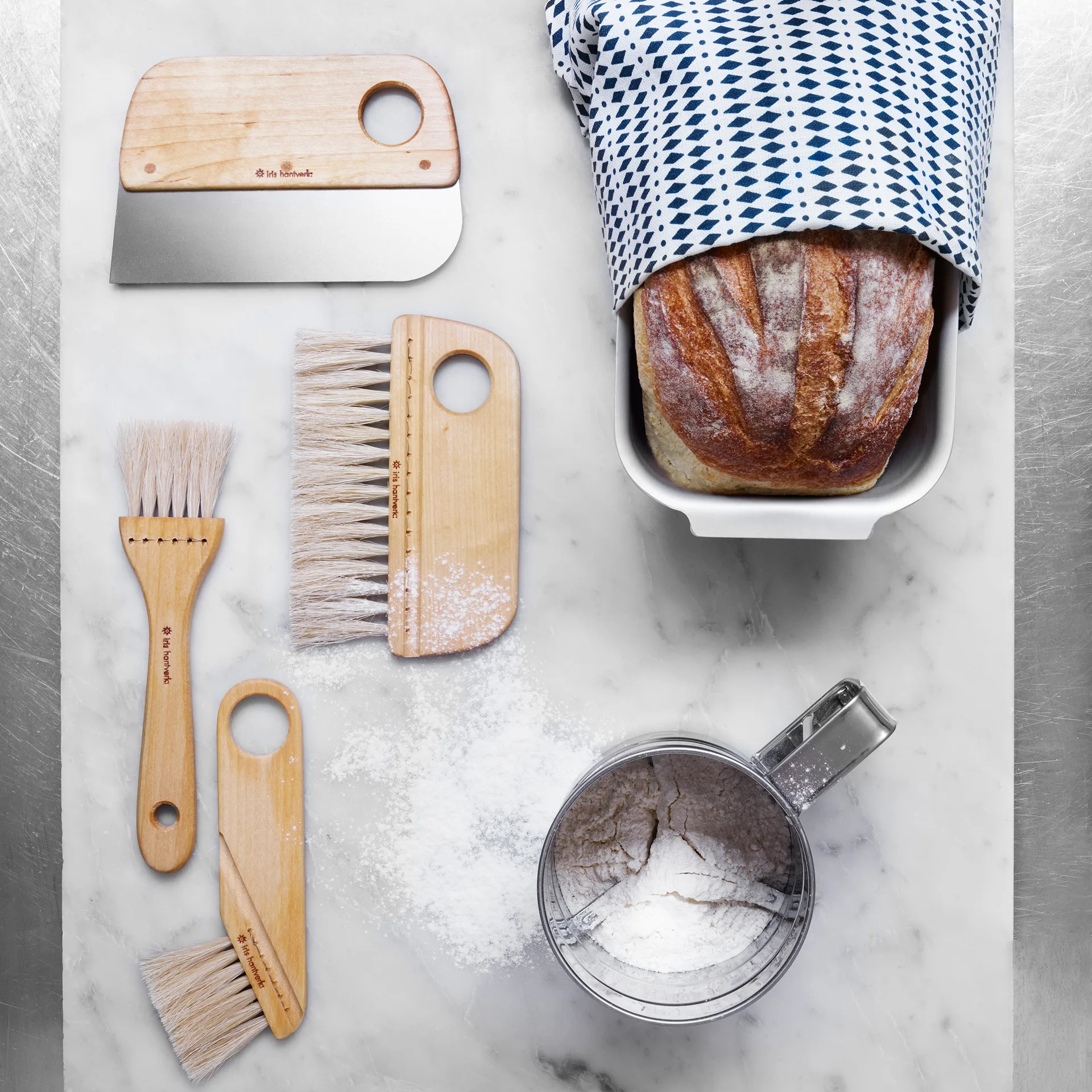 Iris hantverk bakborstel paardenhaar, Geolied berkenhout Iris Hantverk