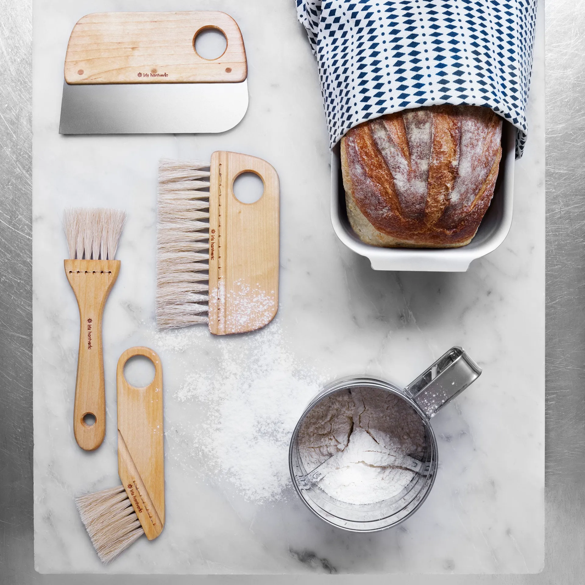 Iris hantverk deegschraper, geolied berk Iris Hantverk