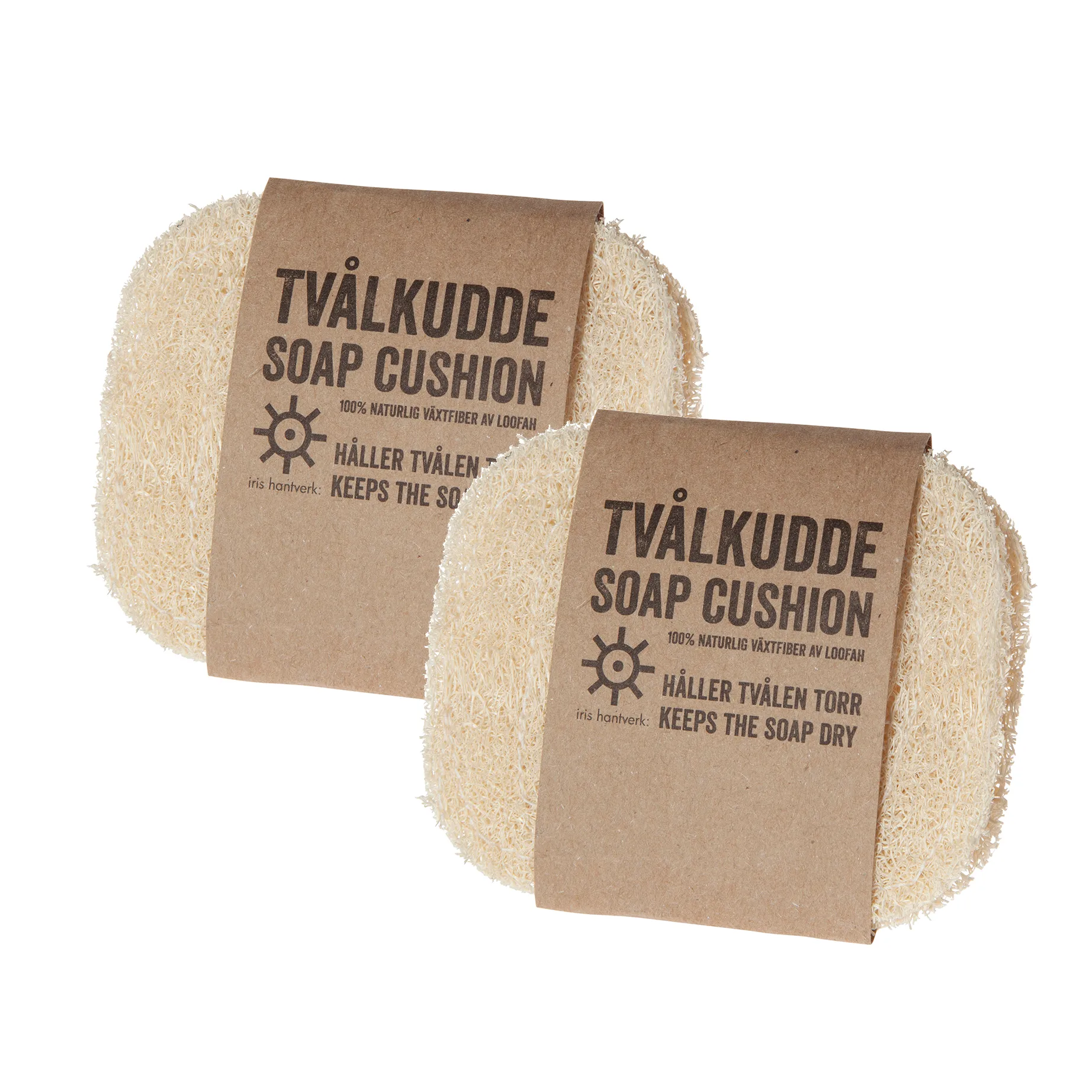 Iris hantverk zeepkussen 2-pack, Loofah Iris Hantverk