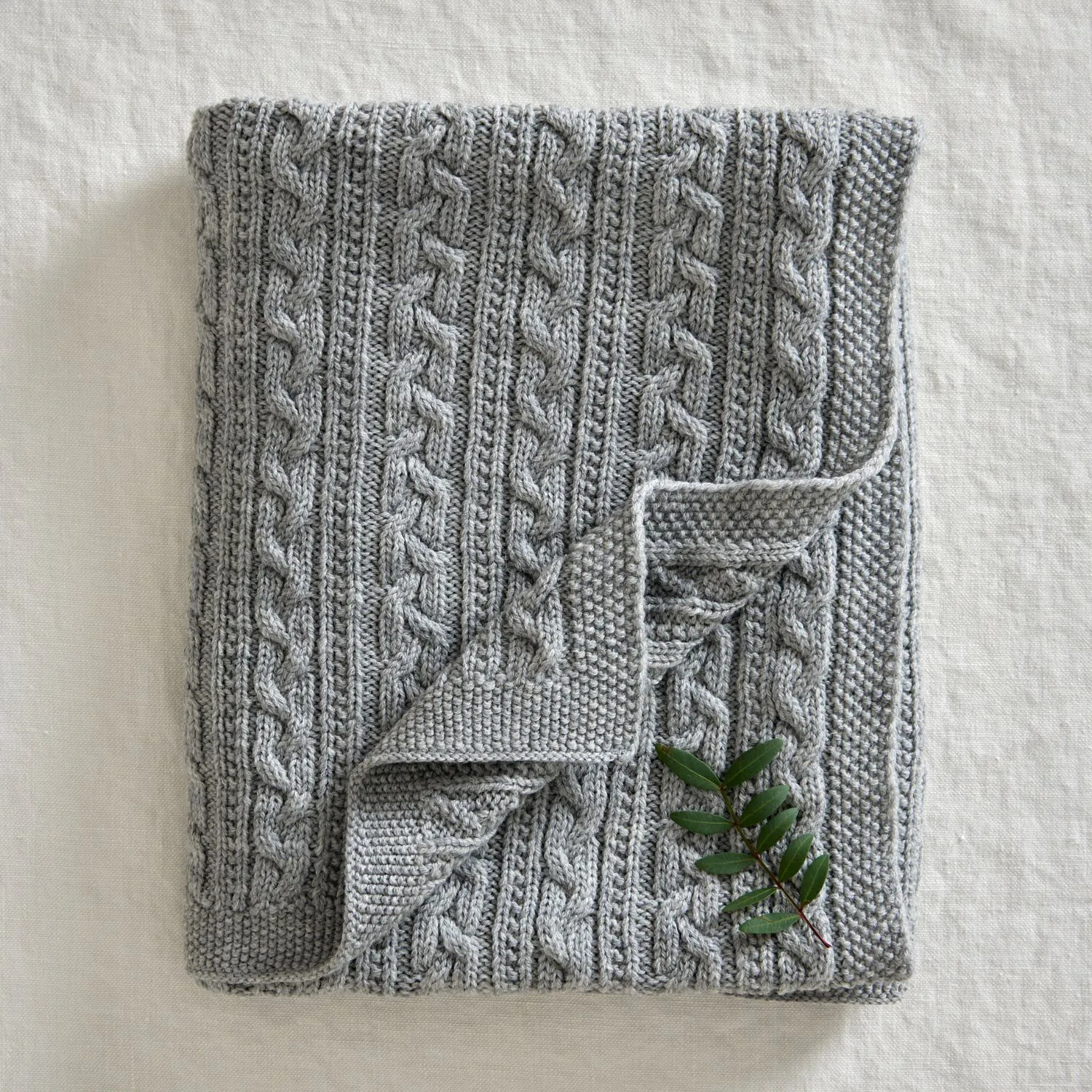 Babydeken gebreid merinowol 80x100 cm, Light grey Jack o Juno