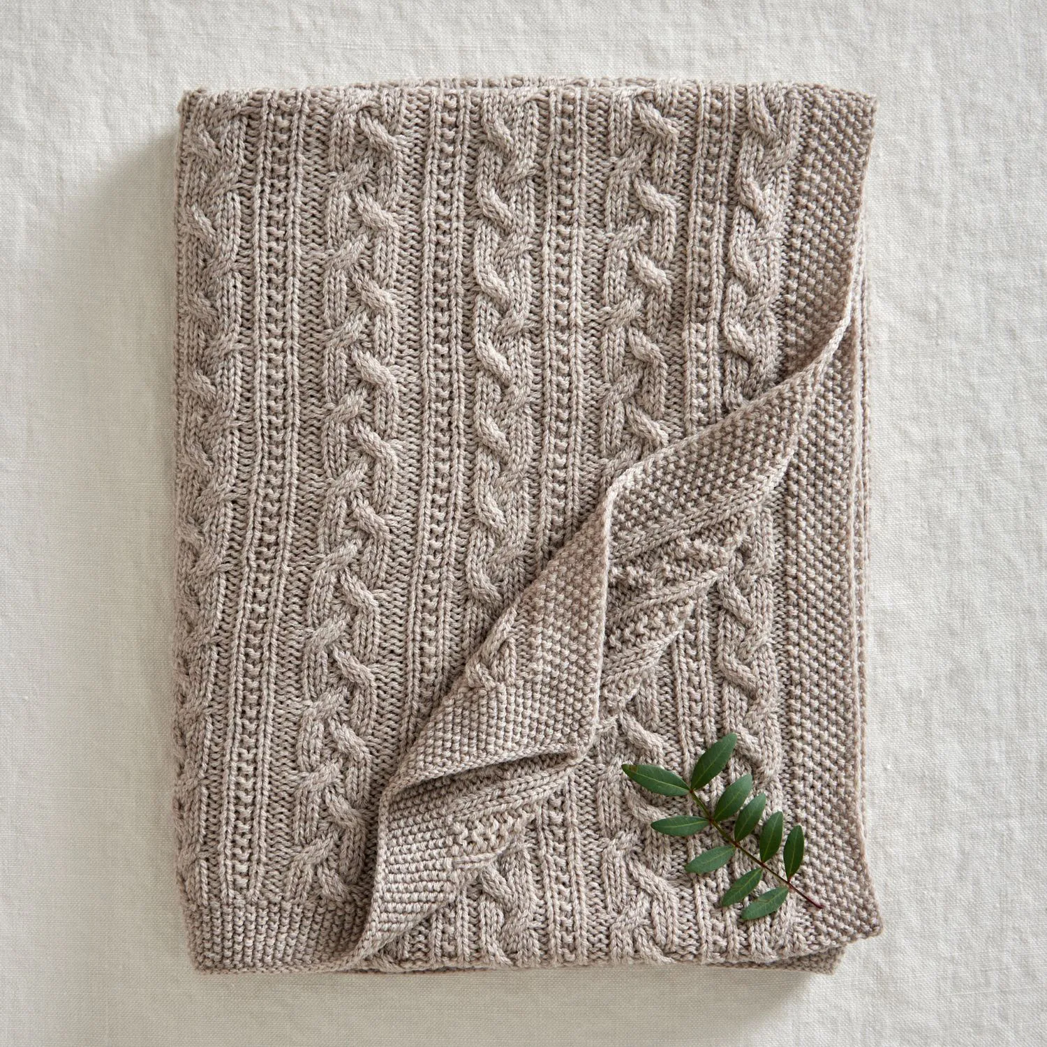 Babydeken gebreid merinowol 80x100 cm, Oatmeal Jack o Juno