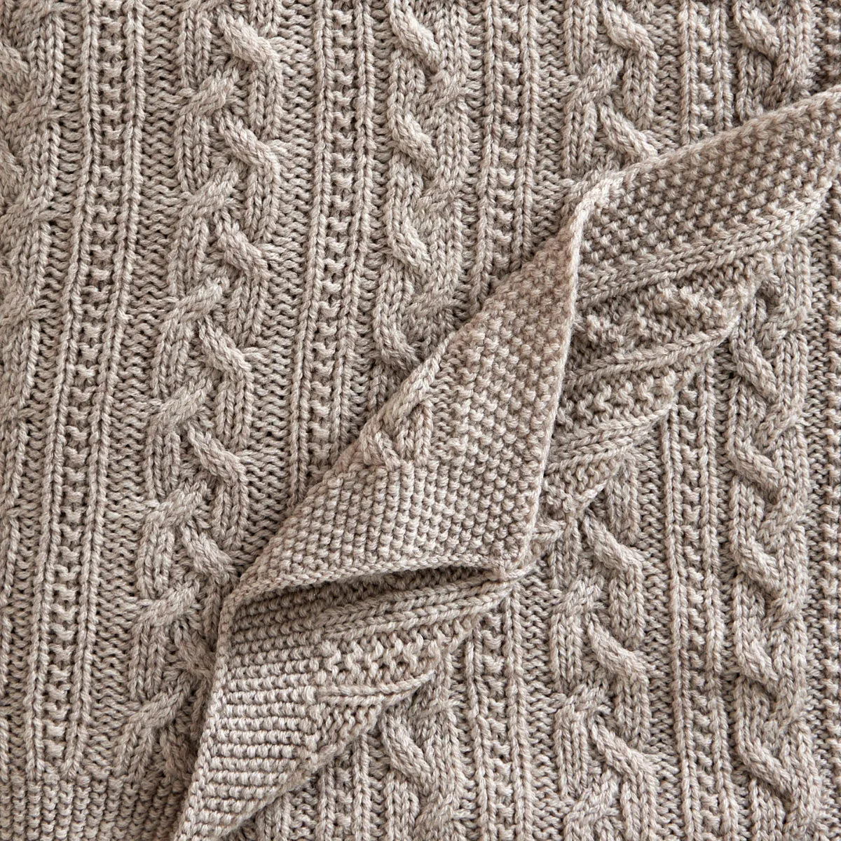 Babydeken gebreid merinowol 80x100 cm, Oatmeal Jack o Juno