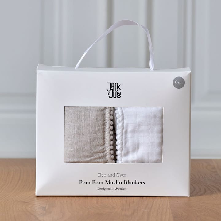 Pom Pom hydrofiele doek 120x120 cm 2-pack, Pearl & Dusty gray Jack o Juno