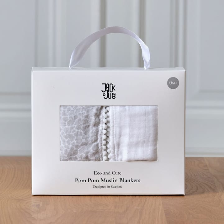Pom Pom hydrofiele doek 120x120 cm 2-pack, Pearl & Giraffe gray Jack o Juno