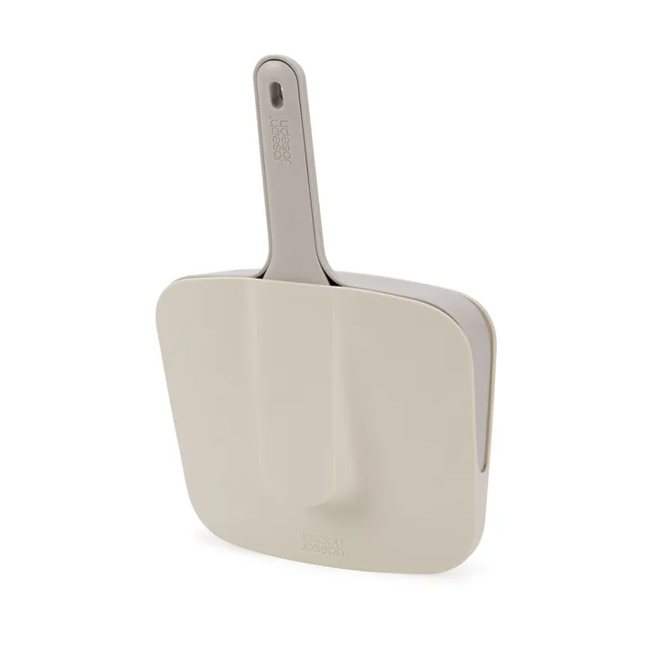 Cleantech wandgemonteerde bezem met blik - Stone - Joseph Joseph