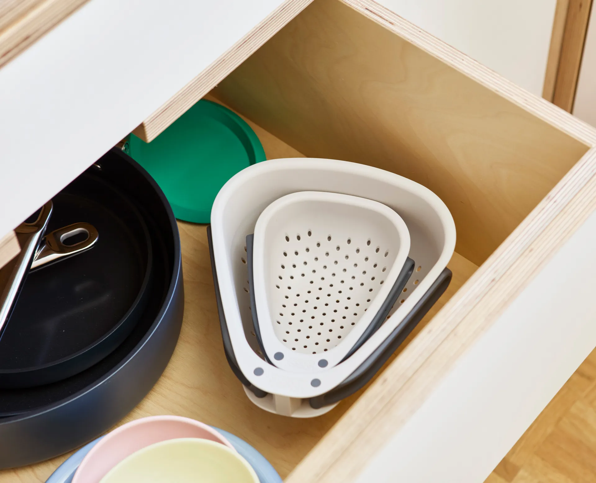 Droplet opvouwbaar vergiet stone, Mini Joseph Joseph